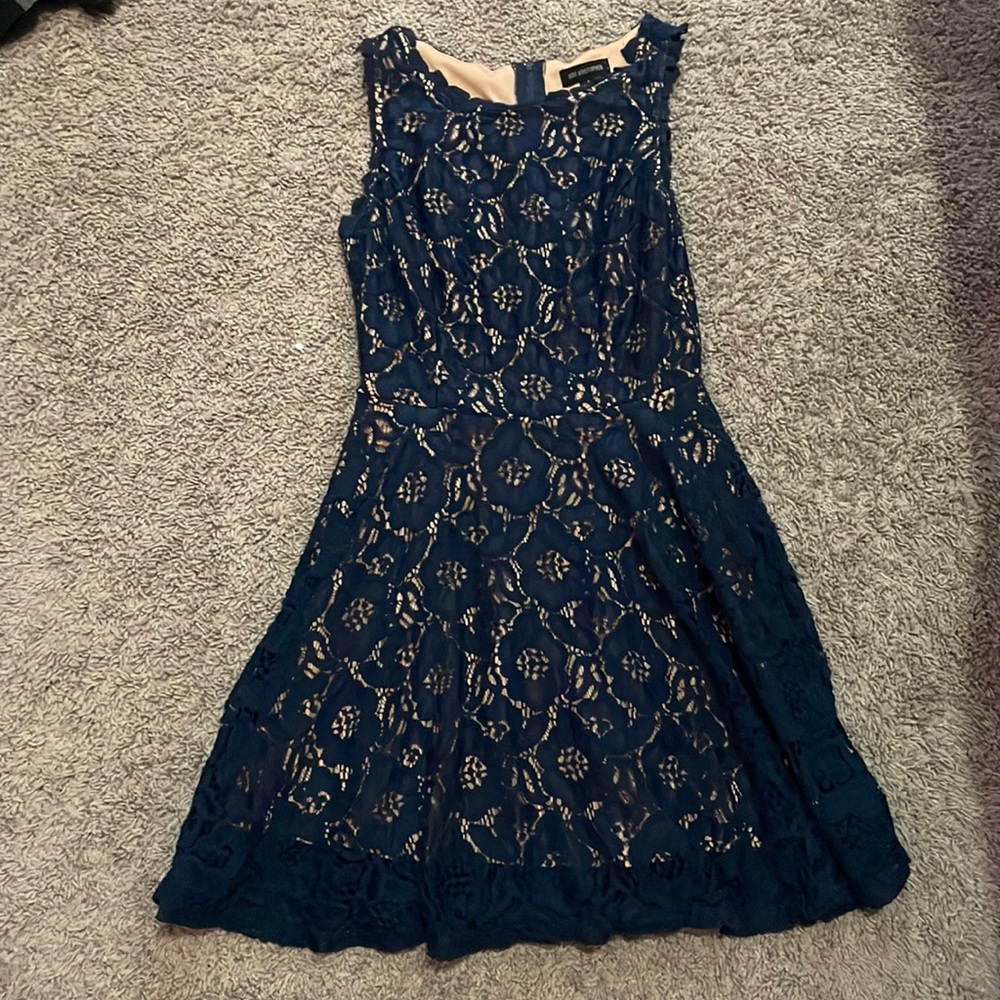 Navy Blue Lace Dress